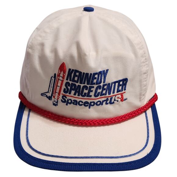 Kennedy Space Center Hat Spaceport USA White Blue Red Adjustable - Picture 1 of 5